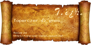 Toperczer Ágnes névjegykártya